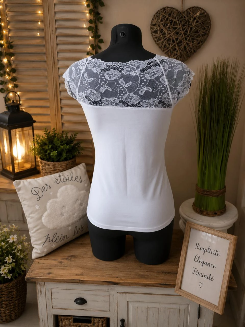 T- shirt blanco talla S/M marca MODA nuevo – photo 3